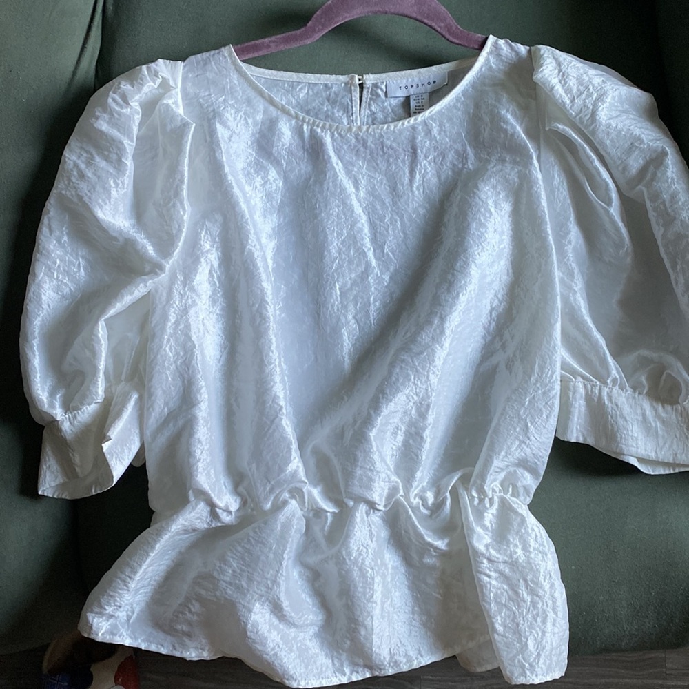 TOPSHOP silk puffer top
